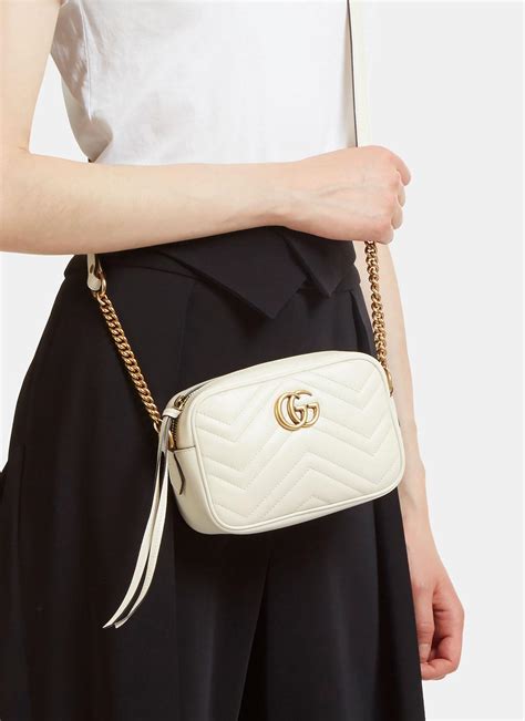 gucci gg marmont matelassé mini bag white|gucci marmont mini bag price.